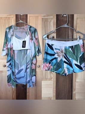 3-Piece Tropical Floral Swim Set